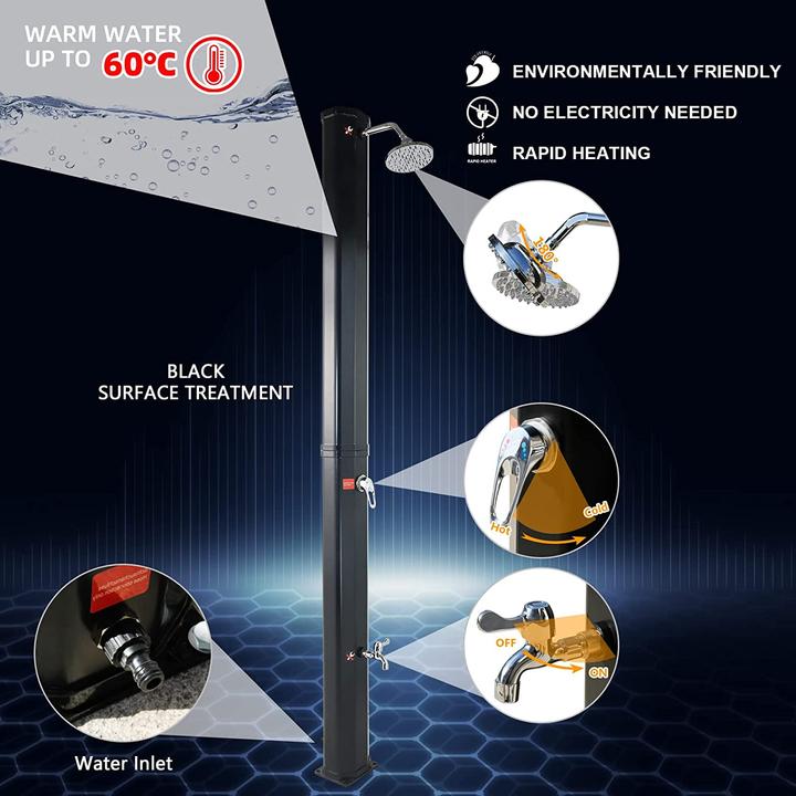 Produktbild CCLife Solardusche 35L, Schwarz