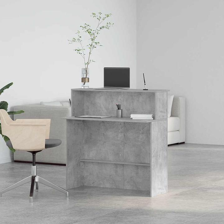 Image du produit VidaXL Comptoir d'accueil gris béton 100x50x103,5 cm Bois composite Comptoir d'accueil