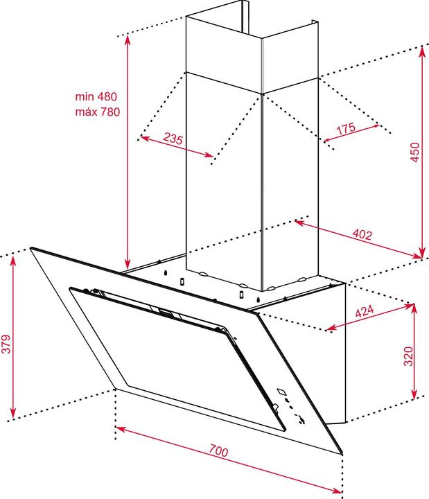 Immagine prodotto Teka DVT 78660 TBS a parete Bianco ³/h A+ (Cappuccio)