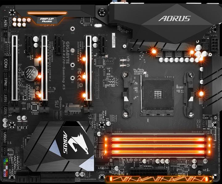 Produktbild Gigabyte AORUS GA-AX370-Gaming K5 (AM4, AMD X370, ATX)
