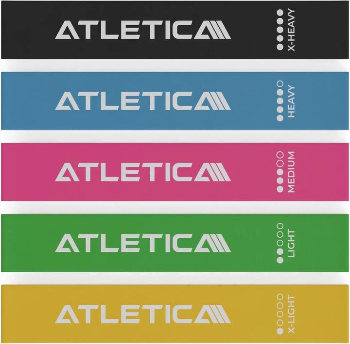 Energie-Label Atletica Mini-Widerstandsbänder - Volles Set (0.22 m, Leicht)