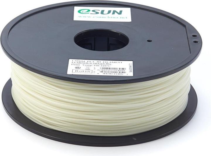 Actual product image eSUN Filament PLA Glow in the dark Green 1.75mm 1000g (PLA+, 1.75 mm, 1000 g, Green)