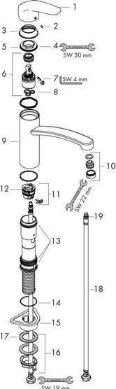 Produktbild hansgrohe Focus M41 Einhebel-Küchenarmatur 160, 1 Strahlart