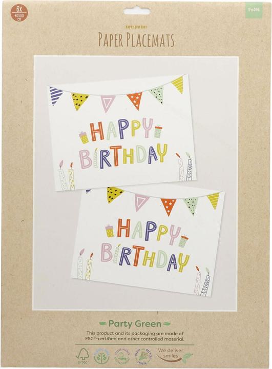 Immagine prodotto Folat Tovagliette di carta Eco Party 6 pezzi. (6 x, 40 x 30 cm)