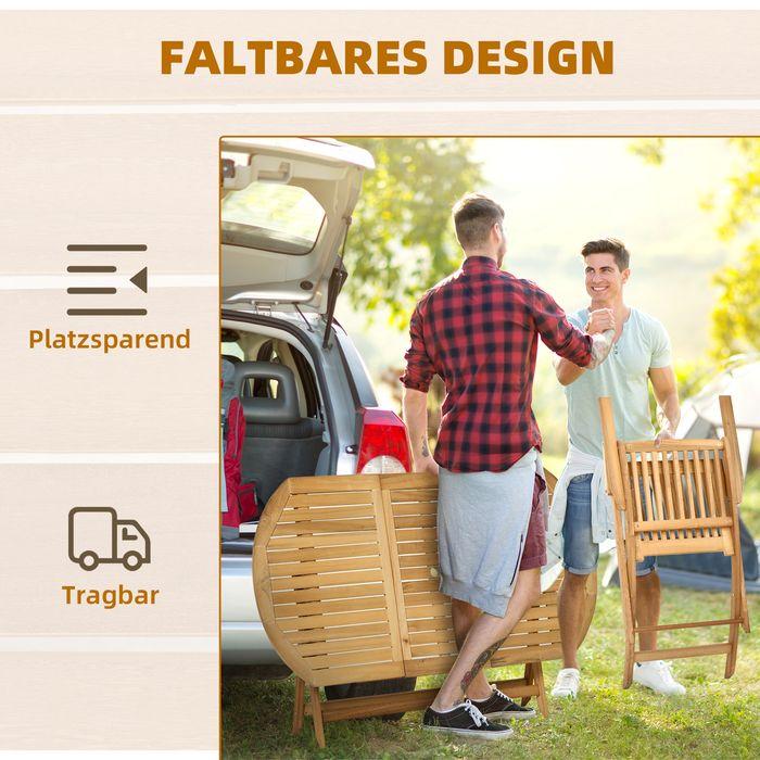 Produktbild Swisshandel24 Essgruppe Gartenmöbel 6 Personen Massivholz Natur Outdoor Terrasse (160 cm)