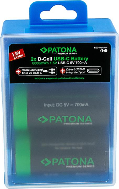 Produktbild Patona Premium Akku 2X LR20 USB-C (Akku)