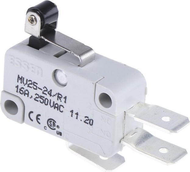 Rs Pro Microrupteur Actionneur à levier à galet court Connexion rapide, 16 A @ 250 V ac, contact inverseur