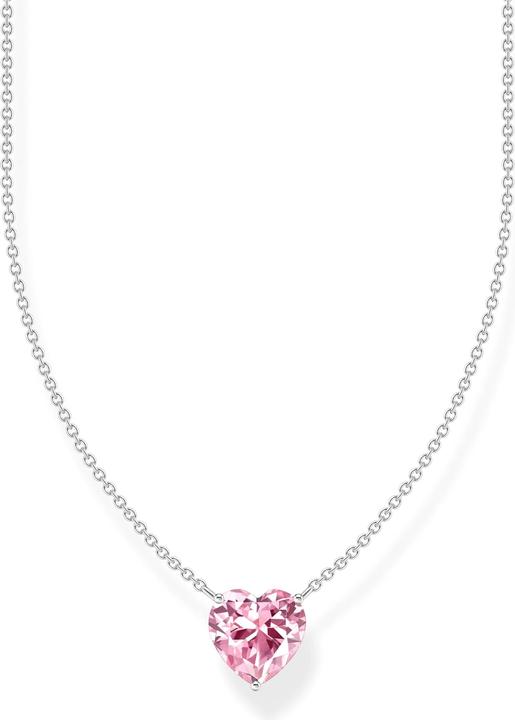 Thomas Sabo Kette mit pinkfarbenem Herz-Anhänger Silber (925 Sterlingsilber, 40 - 45 cm)