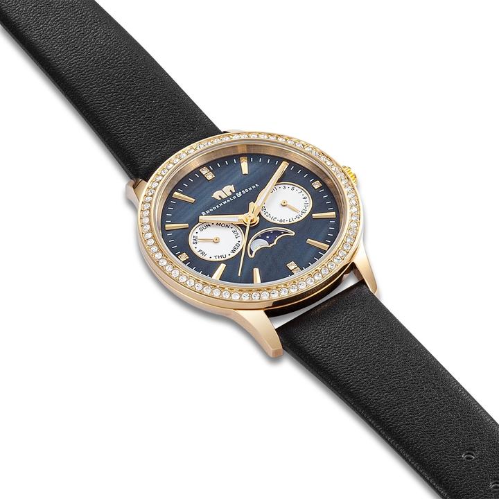 Actual product image Multifunctions Amidala Genuine Leather Yellow Gold - 34088 (Analogue wristwatch, 38 mm)