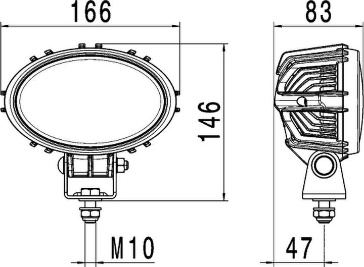 Produktbild Hella Arbeitsscheinwerfer LED Oval 100 Thermo Pro 1700lm Nahfeldauslechtung