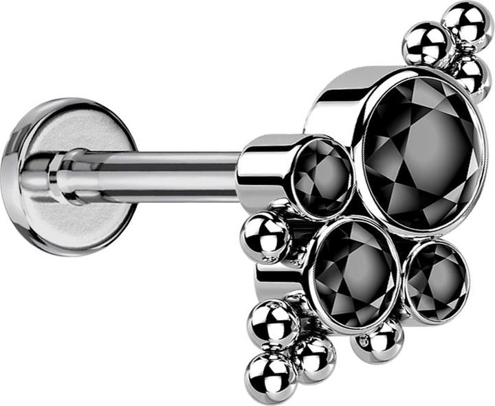 Image du produit Star Piercing Boucles d'oreilles plaquées or Chaînes avec boule et cône (Titane G23sans laiton, Acier chirurgical 316Laiton sans soudure)