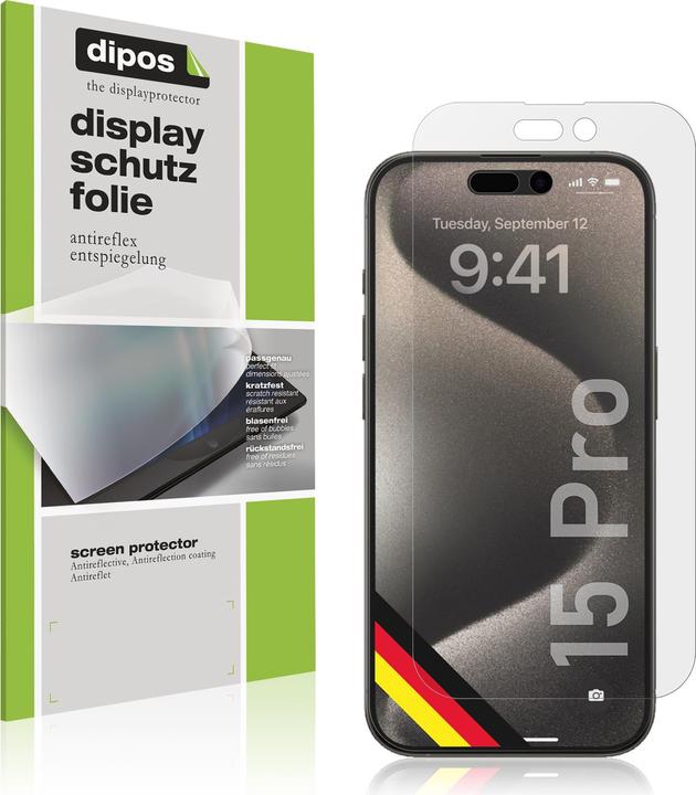 Image du produit Dipos Film de Protection d’écran Anti-reflet (6 pièce(s), Apple iPhone 15 Pro)