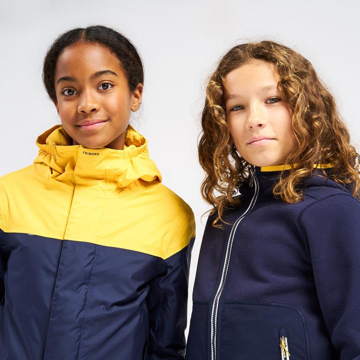 Produktbild Tribord Fleecejacke Segeln Kinder warm wendbar 500 marineblau/gelb (3, 4)