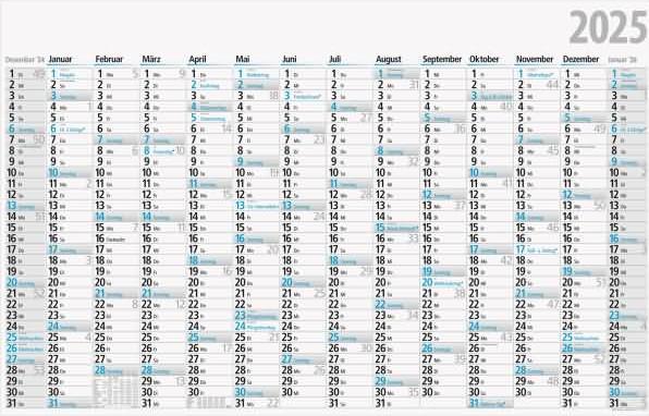 Actual product image Rido Year planner 121x77cm 14 months 2025 (No binding, German)