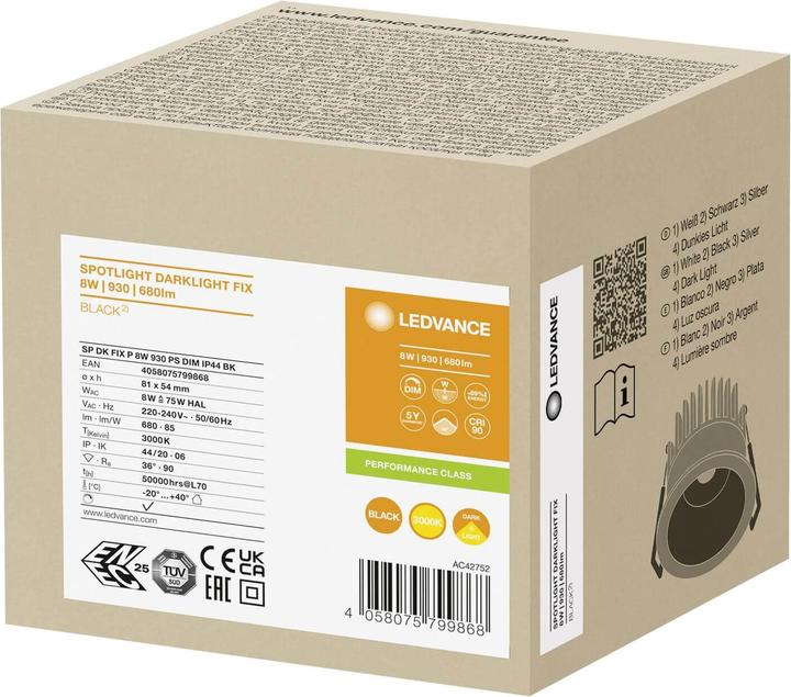 Image du produit Ledvance Spot encastré à LED (680 lm)