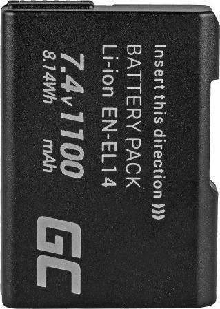 GreenCell Batteri for EN-EL14 Nikon D3200, 7.4V 1100mAh (Rechargeable battery)