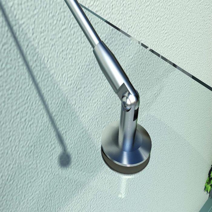 Immagine prodotto Swisshandel24 Tettoia in vetro Tettoia per porta Vetro temperato (ESG) Acciaio inox vetro trasparente 3 misure