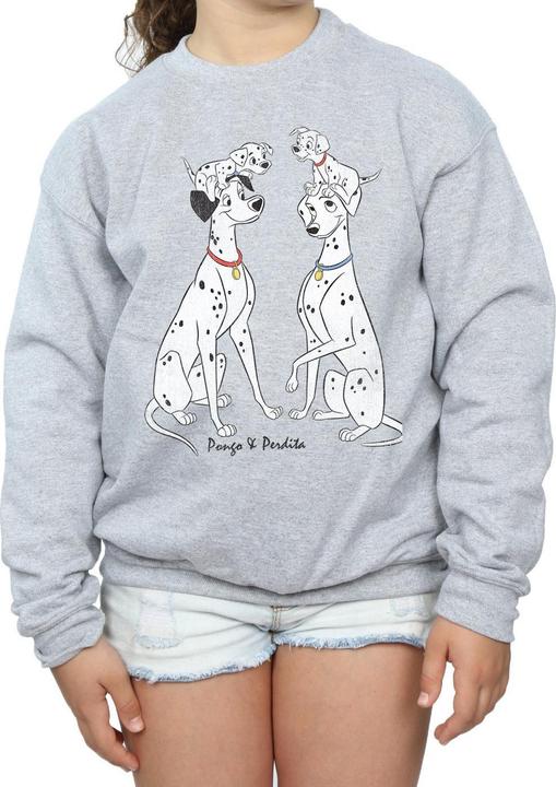 Produktbild Disney 101 Dalmatians Classic Pongo And Perdita Sweatshirt Mädchen (140, 146)