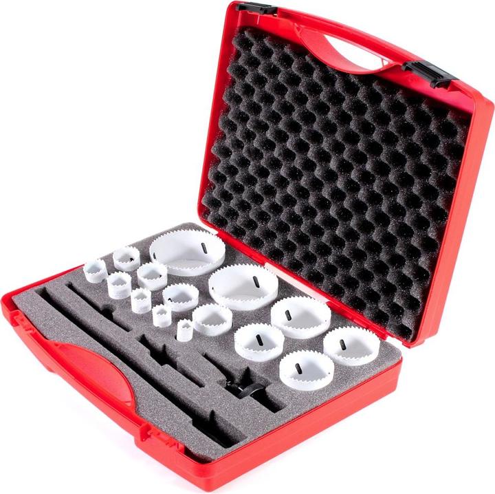 Actual product image Ruko Hole saw set (16 mm, 19 mm, 21 mm, 24 mm, 25 mm, 29 mm, 32 mm, 37 mm, 40 mm, 48 mm, 51 mm, 54 mm, 60 mm, 73 mm, 83 mm)