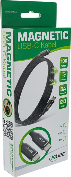 Actual product image InLine Magnetic USB-C cable (2 m, USB 2.0)