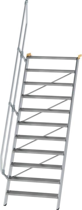 Productafbeelding Munk Trap 60ï¿½ tredebreedte 1000 mm 11 treden aluminium geribbeld (Steigers, 100 cm)