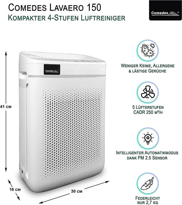 Immagine prodotto Comedes Lavaero 150 eco con prefiltro in argento nano (40 m²)