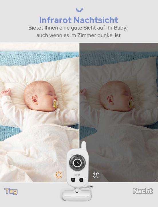 Actual product image GHB Baby Monitor White and Black (Video & Audio, 300 m)