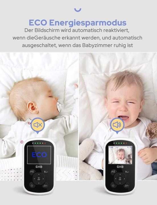 Actual product image GHB Baby Monitor White and Black (Video & Audio, 300 m)