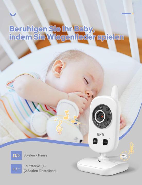 Actual product image GHB Baby Monitor White and Black (Video & Audio, 300 m)