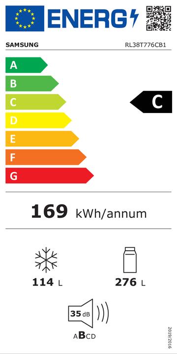 Energie-Label Samsung RL38T776CB1 (390 l)