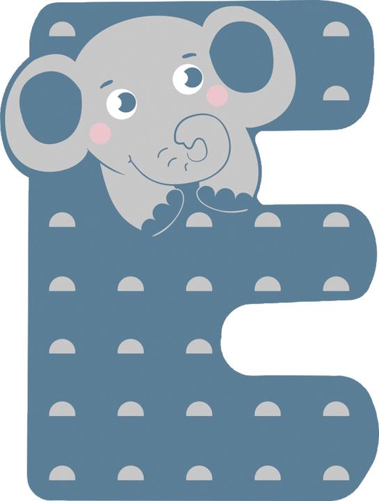 Actual product image small foot Wooden letter for children's room E