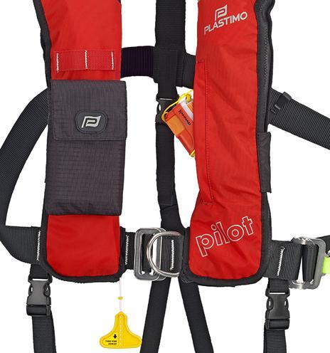 Actual product image Plastimo Pilot290 car lifejacket with safety harness