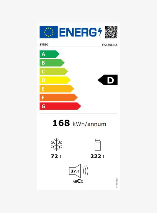 Label énergétique Smeg FAB30LBL5 (294 l)