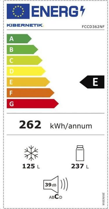 Etichetta energetica Kibernetik Food Center FCCD362NF (E) (362 l)