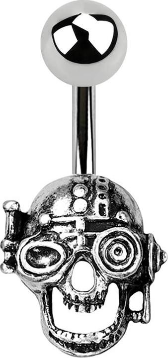 Star Piercing Banane silber Steampunk Schädel (Messing, Chirurgenstahl 316L)