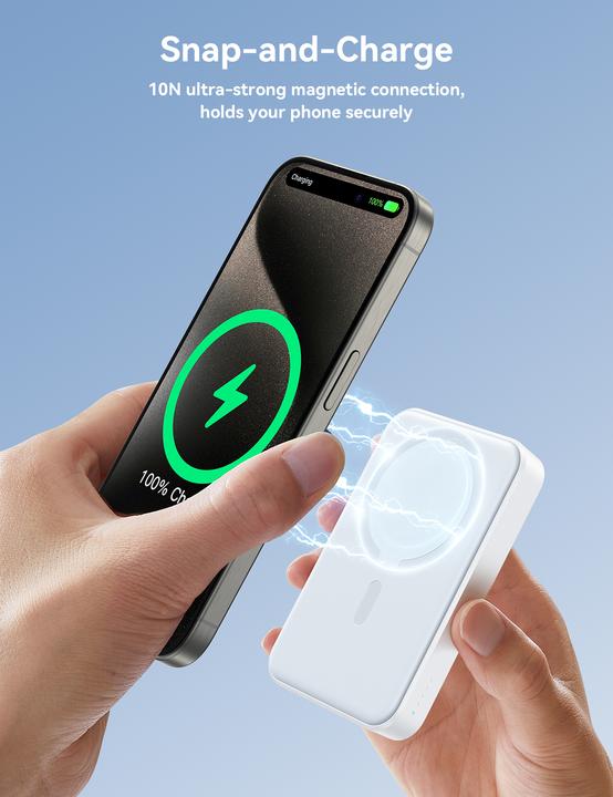 Actual product image Joyroom Mini Magnetic Wireless Powerbank (20W) (10000 mAh, 20 W, 15 Wh)