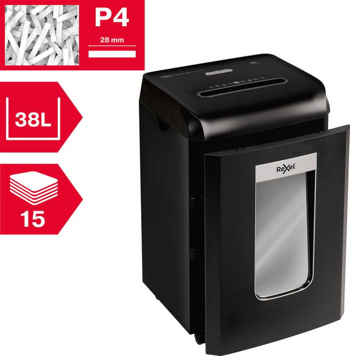 Produktbild Rexel Aktenvernichter Promax QS RSX1538 P-4, 15 Seiten (Partikelschnitt)