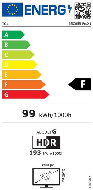 Energie-Label TCL 65C655 Pro (65", QLED, 4K, 2024)
