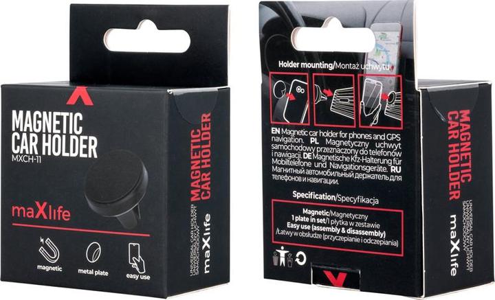Actual product image Maxlife car holder for air vent MXCH-11 magnetic black