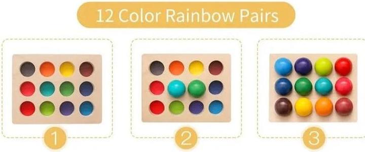 Produktbild Activity Board Holzspielzeug für Kinder frühe Bildung Vorschule Spielzeug Regenbogen Ball Matching Sensory Game