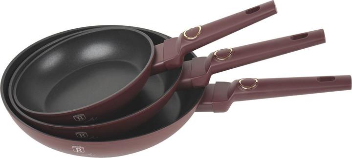 Image du produit BerlingerHaus Set de poêles à frire, 3 pièces, Ã˜ 20/24/28cm, bordeaux (28 cm, Poêle à frire, Aluminium)