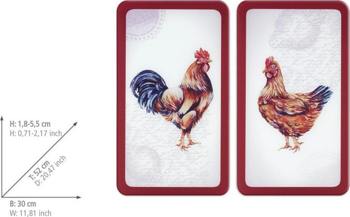 Image du produit Wenko Plaque de recouvrement en verre Universal Mod. Farm, set de 2 pièces pour tous les types de