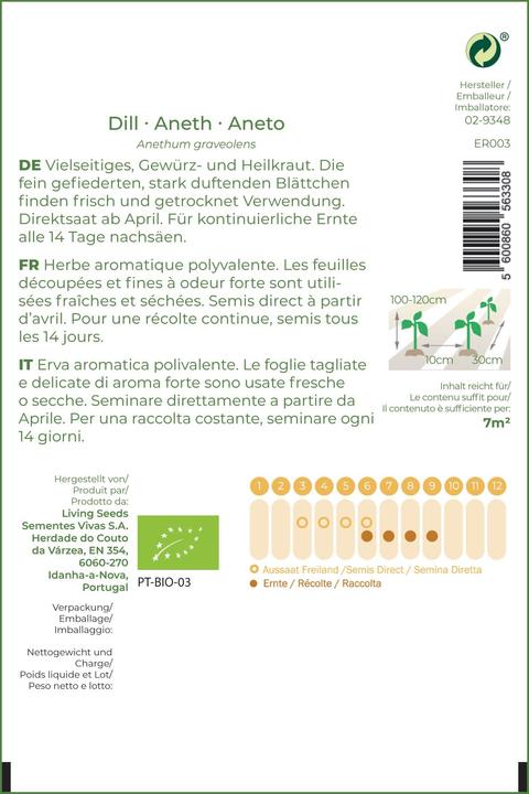 Image du produit Living Seeds Aneth (Graines d'herbes aromatiques)