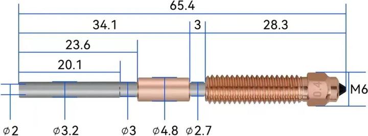 Actual product image Creality Unicorn Quick Swap Nozzle Kit 4pcs. (Blast pipe, Replacement parts)