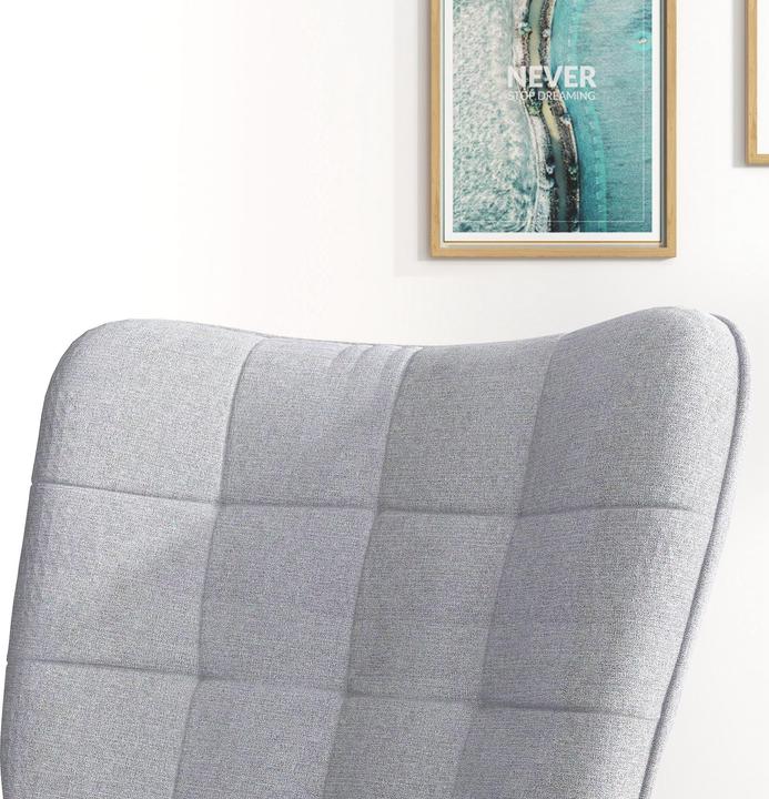Image du produit Homcom Fauteuil à bascule avec tabouret et dossier haut