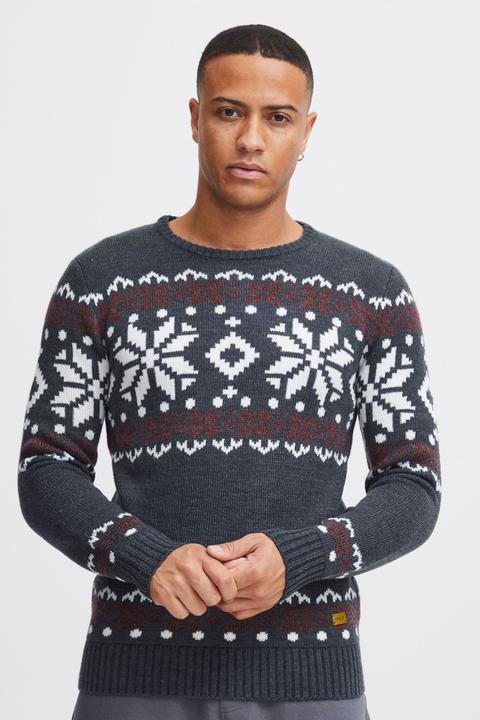Actual product image Solid Norwig Men's Jumper Chunky Knit Pullover With Crew Neck (M)