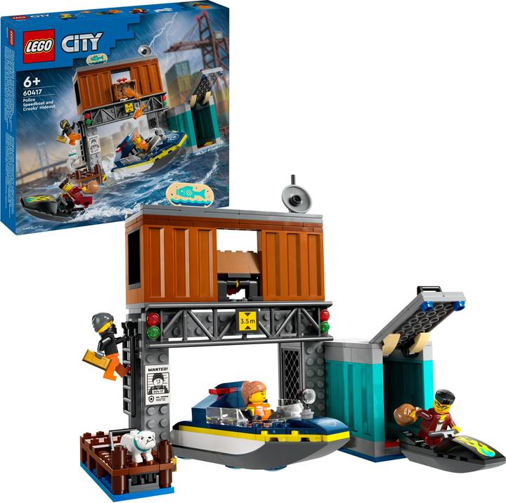 Produktbild LEGO Police Speedboat and Crooks' Hideout (60417, LEGO City)