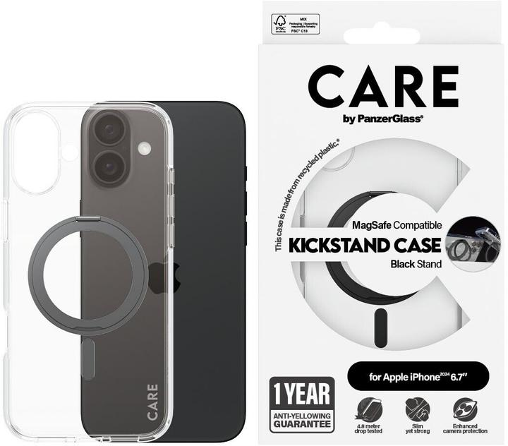 Actual product image PanzerGlass CARE Feature Case Kickstand & MagSafe iPhone '24 6.7" black (Apple iPhone 16 Plus)