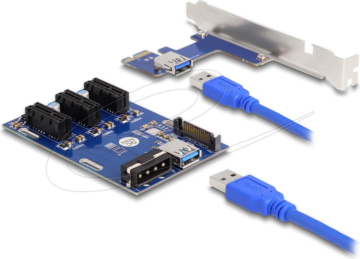 Delock Scheda riser PCI Express x1 a 3 x PCIe x1 con cavo USB da 50 cm