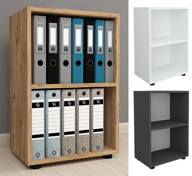 Image du produit VCM Bureau en bois Étagère à livres Étagère à dossiers Étagère à classeurs Étagère à livres Ulas 2f (49 x 32 x 74 cm)